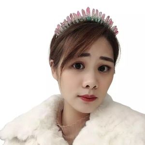 Raw Quartz Rainbow Crystal Headband Hair Jewelry